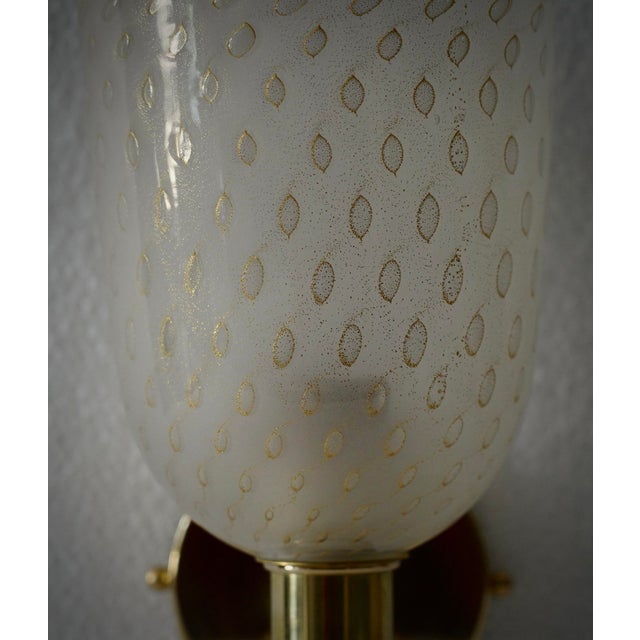 Metal Murano Art Glass and Brass Round Gold Wall Light, 2000 For Sale - Image 7 of 9