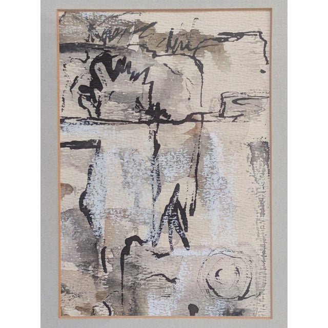 Original Mid Century Modern Abstract Watercolor Painting For Sale - Image 4 of 9