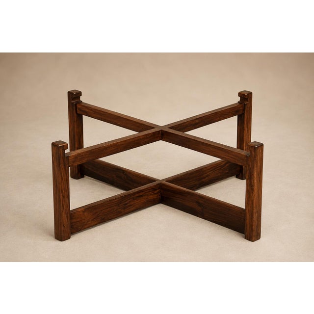 Brazilian Modern Coffee Table in Rosewood & Pink Granite, Fátima, 1960s For Sale In New York - Image 6 of 14