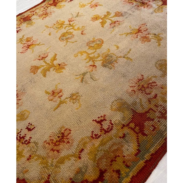 Antique English Rug 5.7x5.4, handmade and hand-knotted, needlework carpet