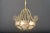 Art Deco chandelier, Vienna, circa 1920s Polished and stove enameled Cut and matt glasses combination. European Plug (up...