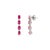 Not Yet Made - Made To Order Modernist Sterling Silver Ruby & Diamond Line Earrings With Emerald-Cut Stones- A Pair For Sale - Image 5 of 10