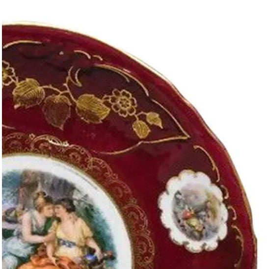 Vintage Mitterteich Bavaria 10.5" Cabinet Plate – Gilded Neoclassical "Courting Couple" Scene For Sale In Portland, ME - Image 6 of 9