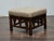 Antique Moroccan Hand-Carved Stool with Custom Linen Upholstery, Circa 1900 For Sale In Atlanta - Image 6 of 12