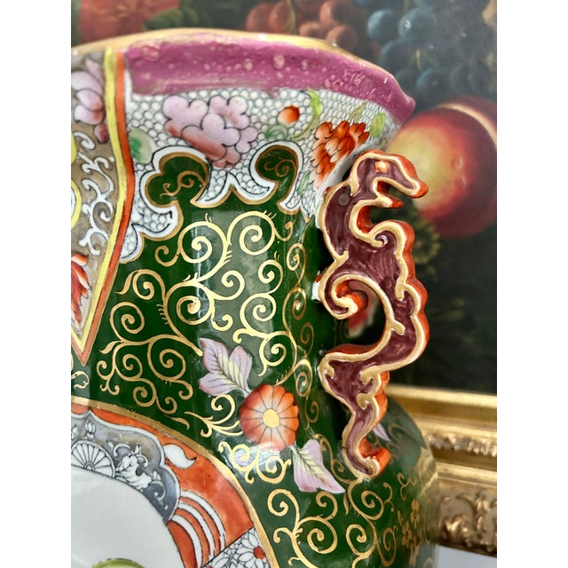 Ashworth Ironstone Early 19th Century Mason’s Ironstone Muscovy Duck & Canton Alcove Vase and Cover For Sale - Image 4 of 16