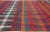 Red Vintage Kilim Tartan Plaid Rug - 11'02 x 11'11 For Sale - Image 8 of 12