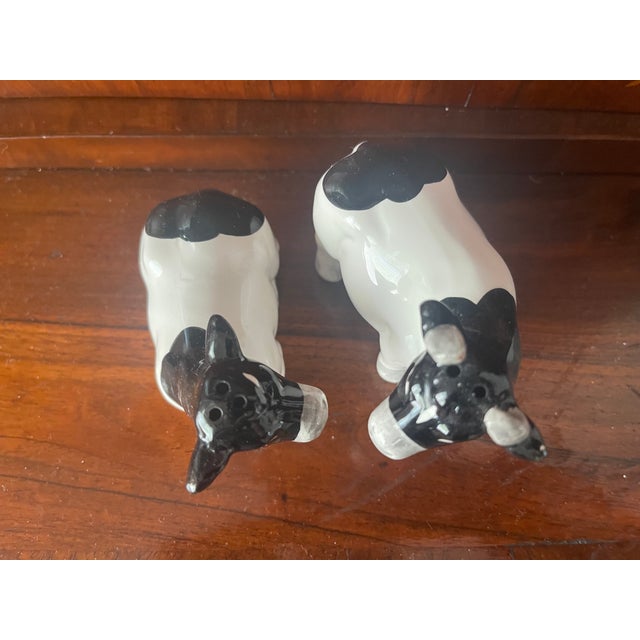 Shabby Chic Vintage Pair of Milky Cow Salt Pepper Shakers For Sale - Image 3 of 4