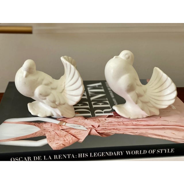 White Pair of 1970s White Ceramic Doves Signed E. Coleman For Sale - Image 8 of 10