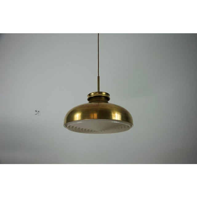 Metal Mid-Century Modern Danish Brass Pendant Lamp, 1970s For Sale - Image 7 of 15