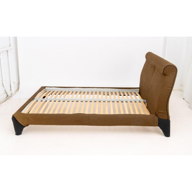 Brown Flou California King Size Bed Frame For Sale - Image 8 of 10