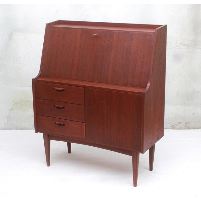 Vintage Teak Secretaire from VKW Möbel, 1955 For Sale - Image 15 of 16