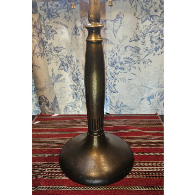 1900s Stately Bradley and Hubbard Slag Glass Lamp For Sale - Image 14 of 18