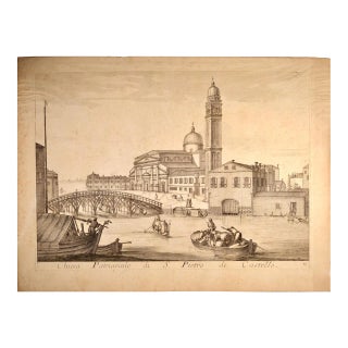 Venice: 18th Century View of the Basilica of S. Pietro Di Castello by Domenico Lovisa, 1720 For Sale