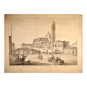 Venice: 18th Century View of the Basilica of S. Pietro Di Castello by Domenico Lovisa, 1720