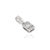 VR Jewels Baguette & Round Cut Channel Set Diamond Modern Pendant in 14k White Gold For Sale - Image 4 of 16