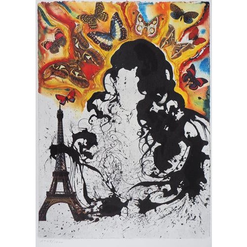 Modern Salvador Dalí, Paris, SNCF Butterfly Suite, Original Lithograph For Sale - Image 3 of 8