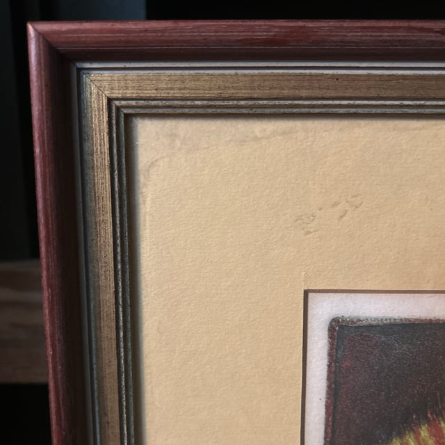 Wine #1 of 50 | Luis Alberto Solari Signed and Numbered Etching - “Queen of the Brooms” Professionally Assembled in Its Original Mid-Century Frame For Sale - Image 8 of 10