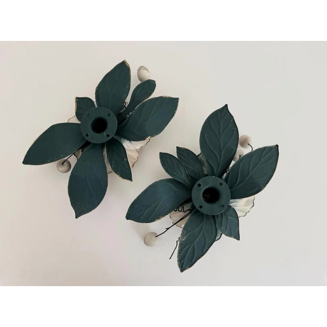 Pair Tole Magnolias For Sale - Image 11 of 12