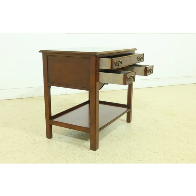 Baker Furniture Company Baker Chippendale Style 3 Drawer Mahogany Occasional Stand For Sale - Image 4 of 8