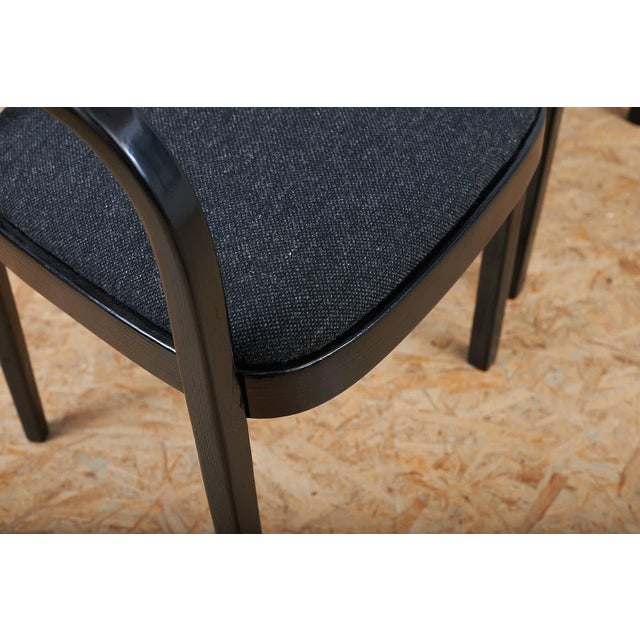 Chair Set in Brushed and Black Lacquered from Horgen Glarus, 1960, Set of 6 For Sale - Image 4 of 10
