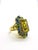 Gemstone Bochic “Capri” Vintage Sapphire, Peridot & Lemon Quartz Ring — 18K Gold & Silve For Sale - Image 7 of 11