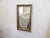 This silverleafed mirror has a Fortuny style stenciled design in the cove and measures 27'H x 15.75"W.