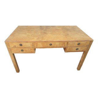 Mid-Century Modern Italian Burl Olive Wood Desk For Sale