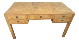 Mid-Century Modern Italian Burl Olive Wood Desk