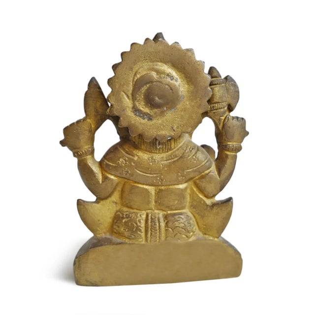 Vintage Small Brass Ganesha Figure For Sale - Image 4 of 5