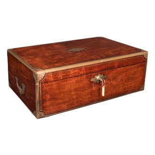 Antique Correspondence Box, Irish, Walnut, Writing Slope, Austin, William IV For Sale