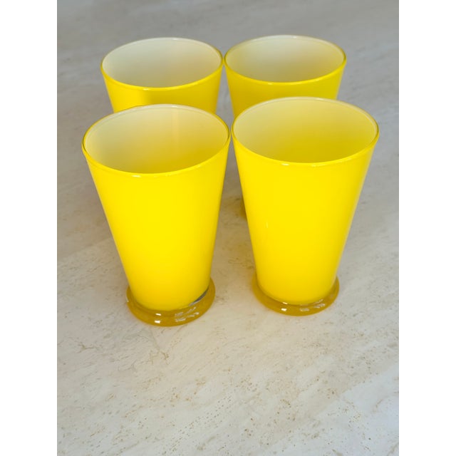 Yellow Cased Glasses - Set of 4 For Sale In San Diego - Image 6 of 8