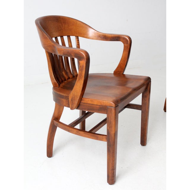 Antique Bankers Chairs Set of 4 For Sale - Image 6 of 12