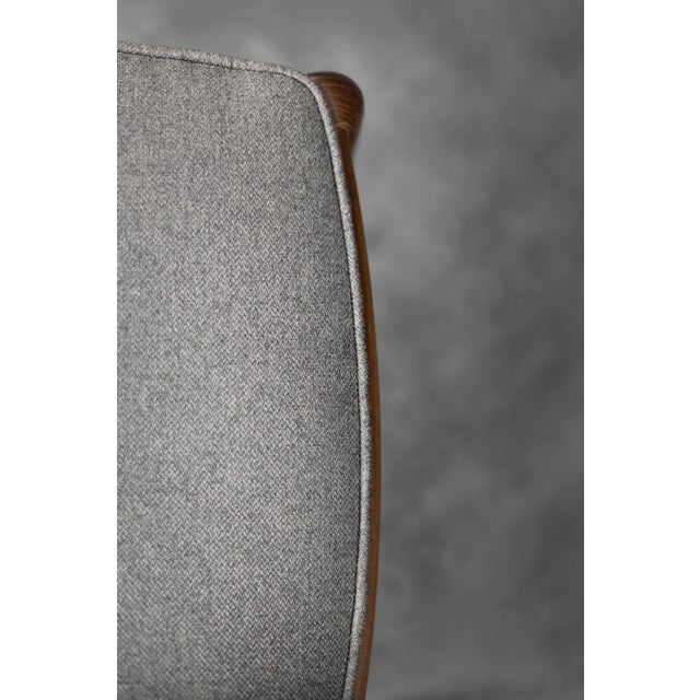 Brown Mid-Century Modern Danish Teak & Grey Fabric Chairs, 1960s, Set of 4 For Sale - Image 8 of 18