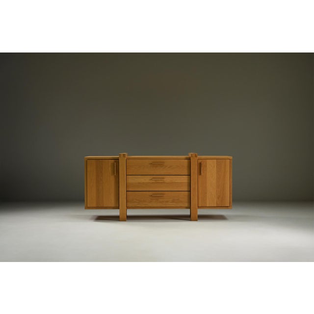 Brutalist Oak Sideboard, Belgium, 1990s For Sale - Image 9 of 9