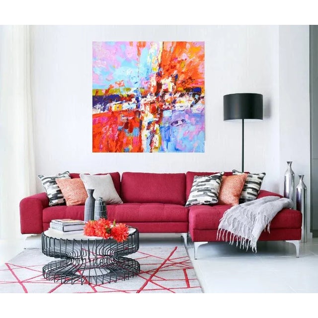 Orange Seize the Moment. Modern Original Painting. Arts Bound For Sale - Image 8 of 10