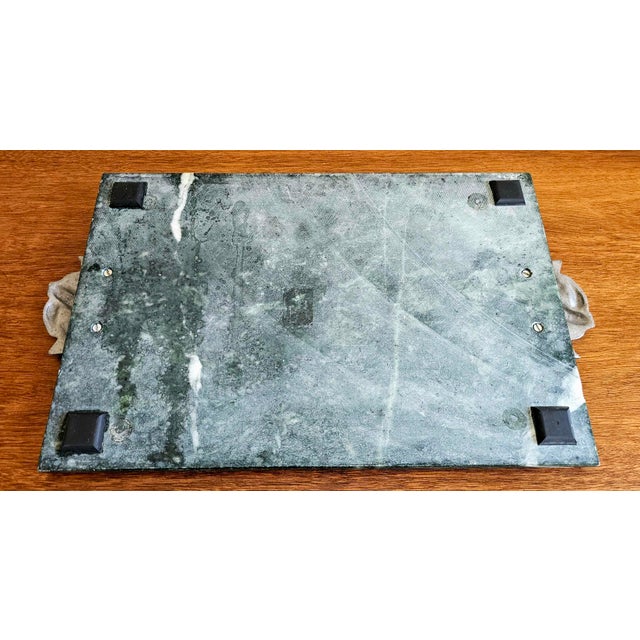 Vintage Seagull Pewter & Green Marble Charcuterie Board For Sale - Image 16 of 18