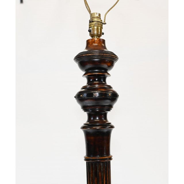 Antique Carved Mahogany Floor Lamp For Sale - Image 6 of 7