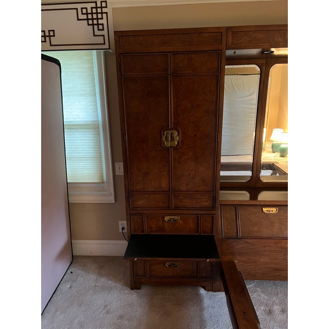 1980s Thomasville Modular Bed Set with Side Armoires Chairish