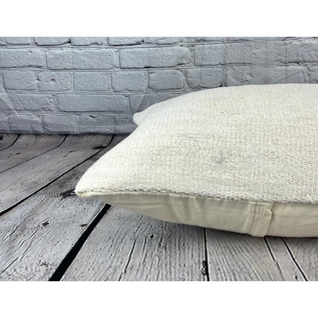 16 x 24 Hemp Pillow Turkish Cushion Natural White Pillow Cushion Cover For Sale - Image 4 of 4