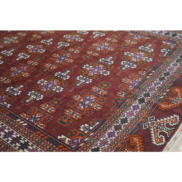 Textile Late 19th Century Antique Turkmen Rug 4'4'' X 6'2'' For Sale - Image 7 of 11