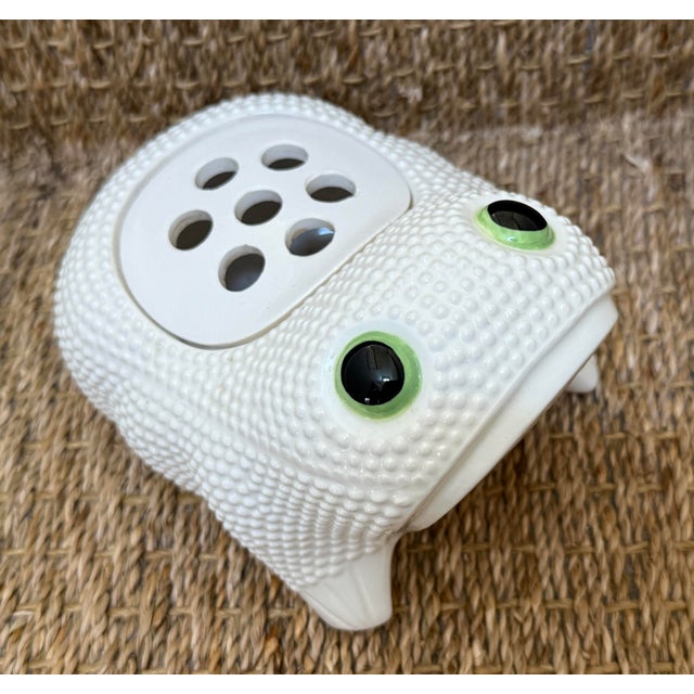 Vintage Mid-Century Modern Hobnail Frog Planter, beautifully crafted in the style of renowned French ceramic designer Jean...