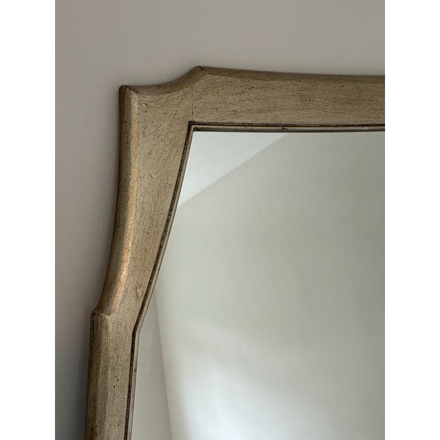 Hollywood Regency Baker Furniture Oversized Silver Leaf Wall Mirror For Sale - Image 3 of 4