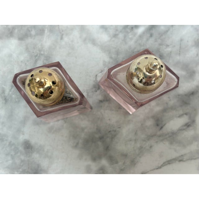 Mikasa Vintage Mikasa Pink Glass Salt & Pepper Shakers-a Pair For Sale - Image 4 of 9
