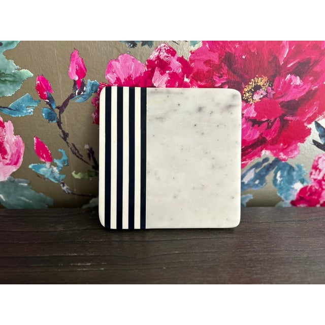 2010s Coasters & Marble Cutting Board - Set of 4 For Sale - Image 5 of 11