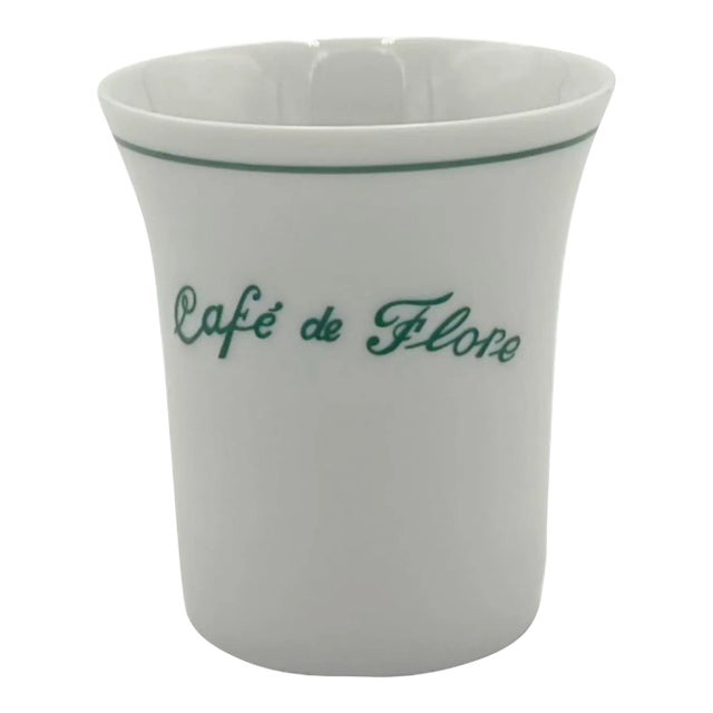 1990s Cafe De Flore Paris France Restaurant Small Porcelain Milk Cup For Sale