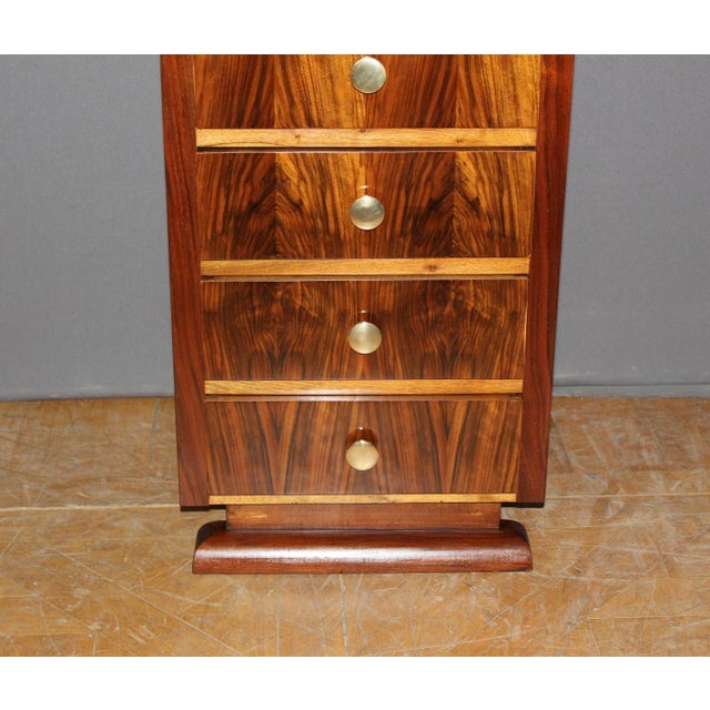 Vintage Art Deco Walnut Chest of Drawers, 1940 For Sale - Image 4 of 11