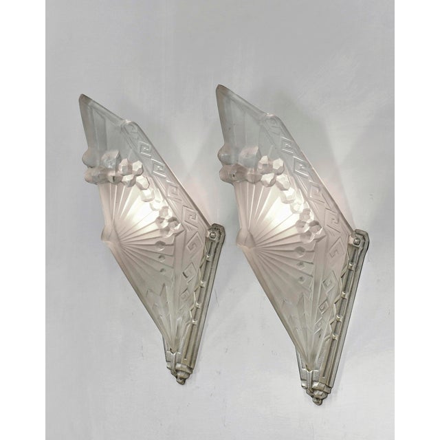 1920s French Art Deco Wall Sconces by Charles Schneider 1930 France - A Pair For Sale - Image 5 of 10