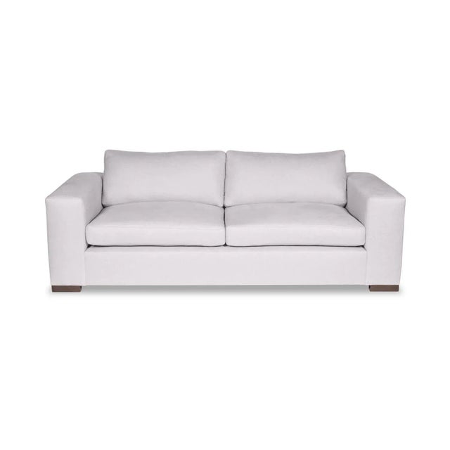 Textile Moss Home Hov Sofa 96", Luca Snow For Sale - Image 7 of 7