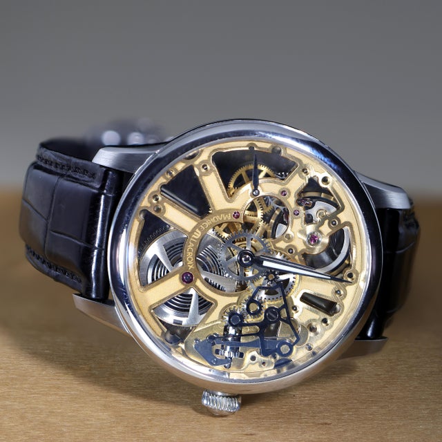Maurice Lacroix Masterpiece Mp7228 Gold-Tone Skeleton Dial Watch For Sale - Image 13 of 15