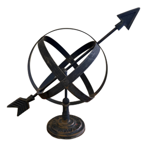 Late 20th Century Bronze Iron Armillary Globe Sculpture – Traditional Landscape & Garden Decor